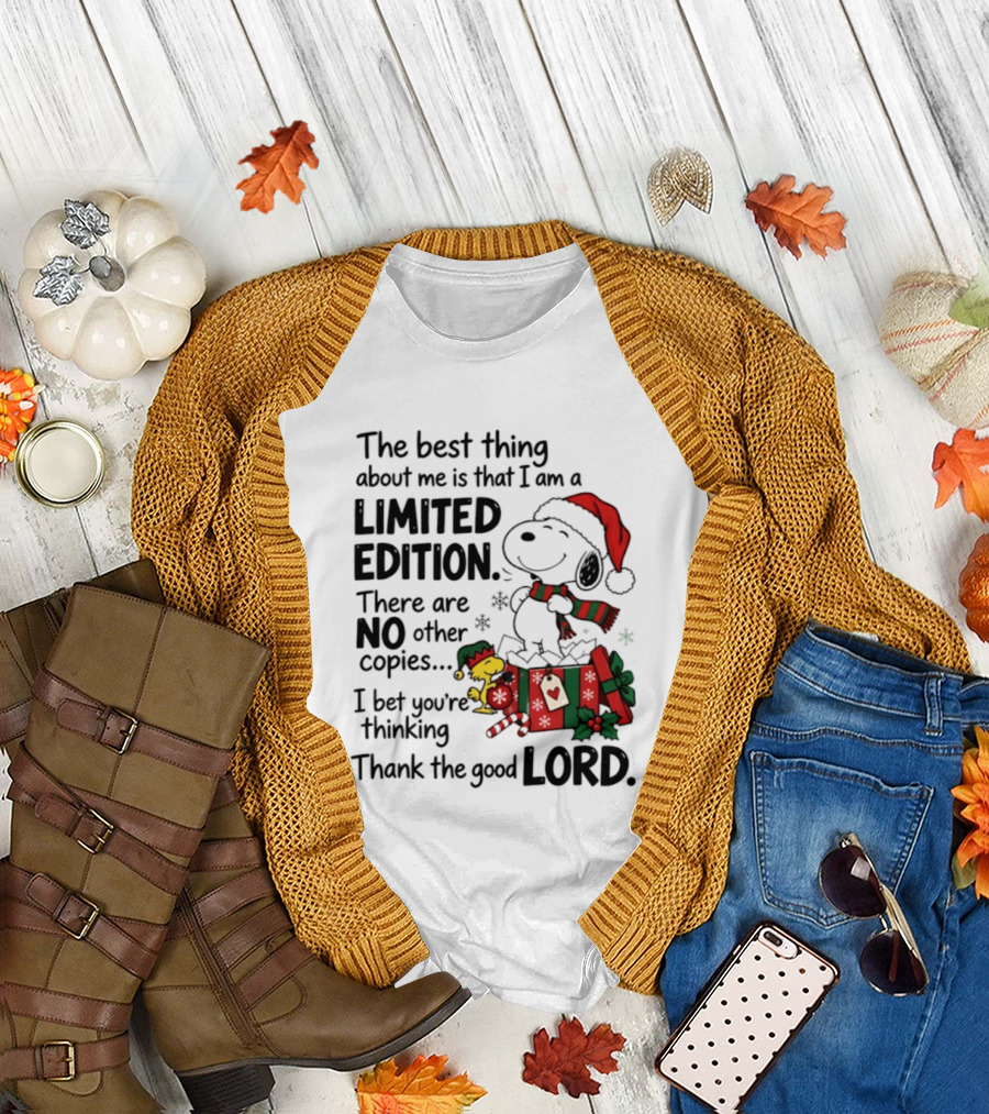 Snoopy Christmas Limited Edition Thank The Good Lord T-Shirt