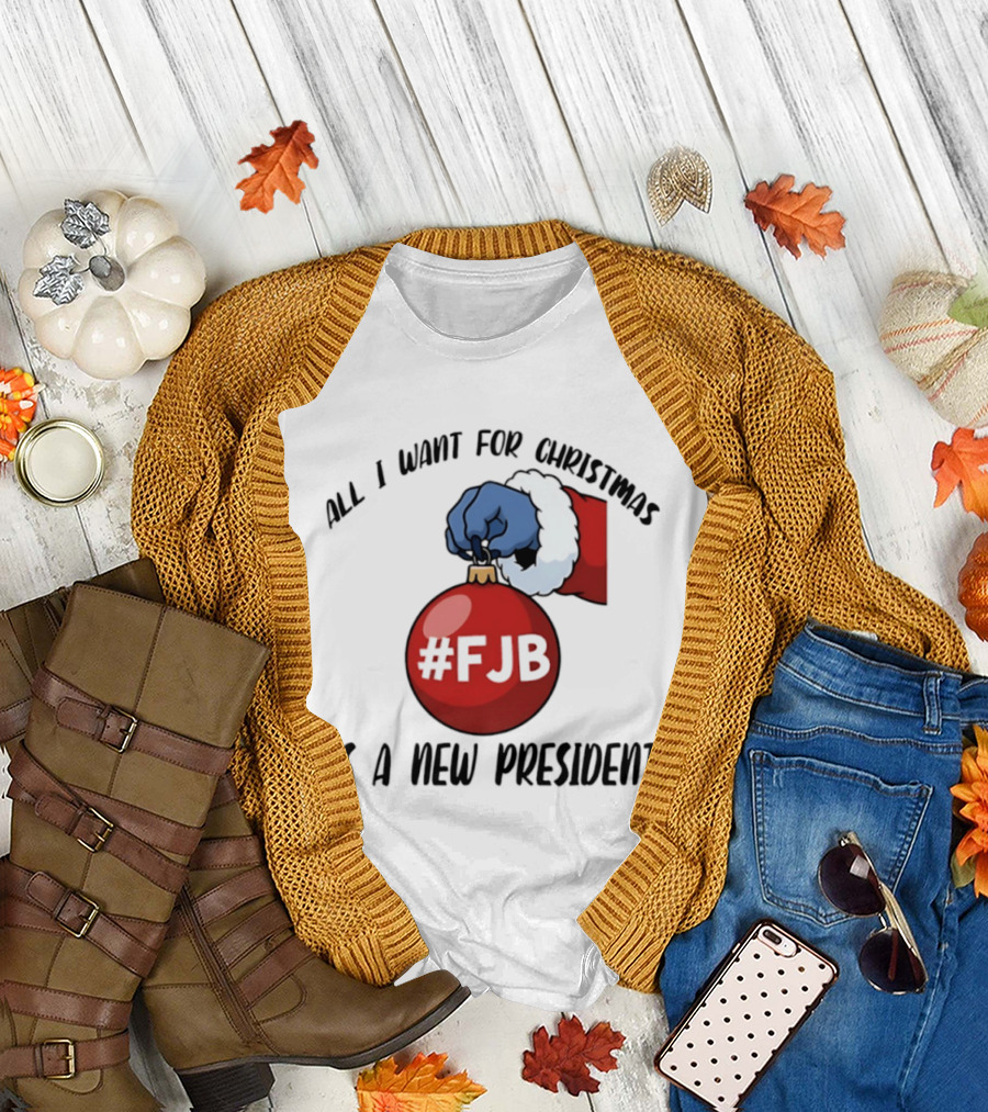 All I Want For Christmas Is A New President #FJB Stitch Santa T-Shirt