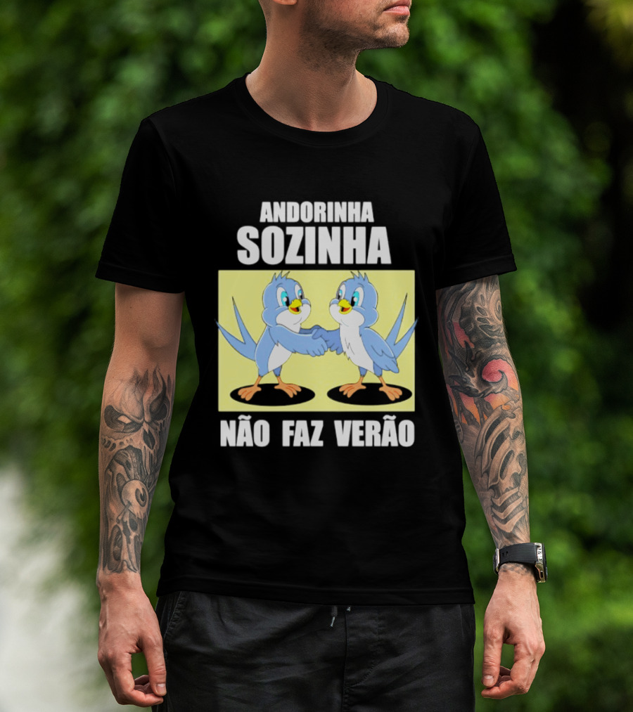 Andorinha Sozinha Não Faz Verão Handshake Birds T-Shirt