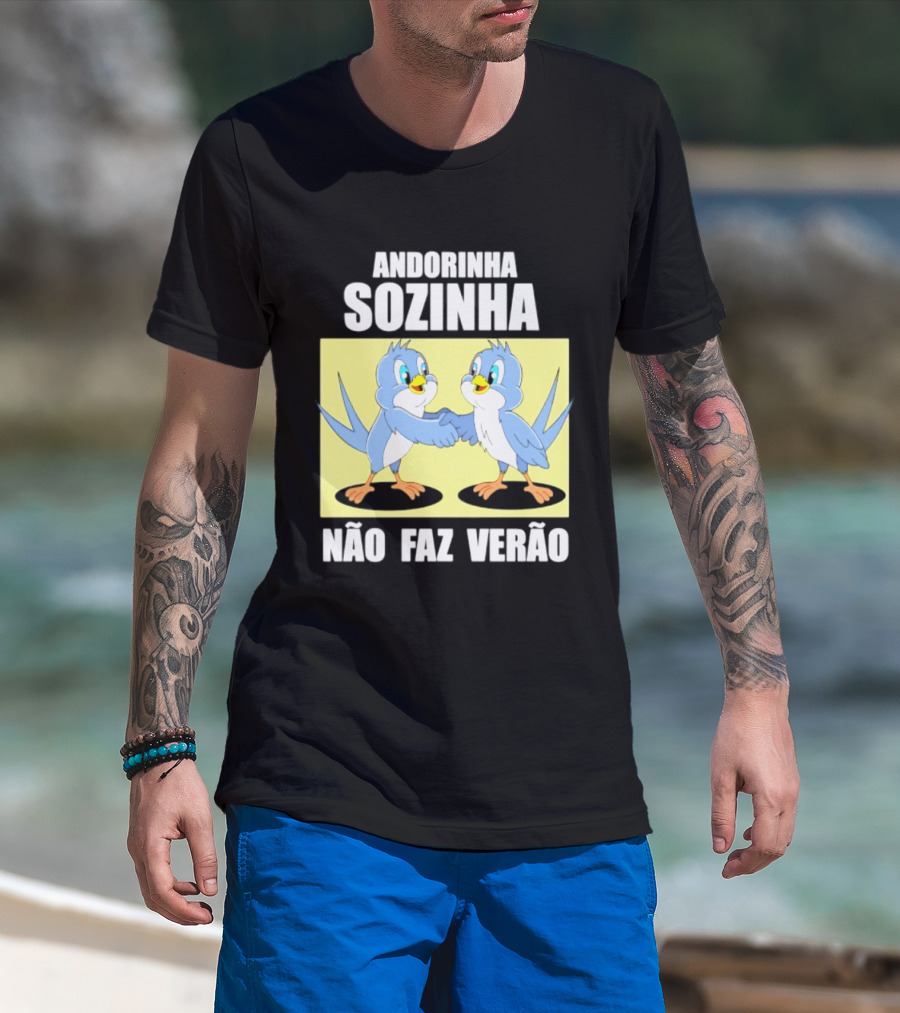Andorinha Sozinha Não Faz Verão Handshake Birds T-Shirt