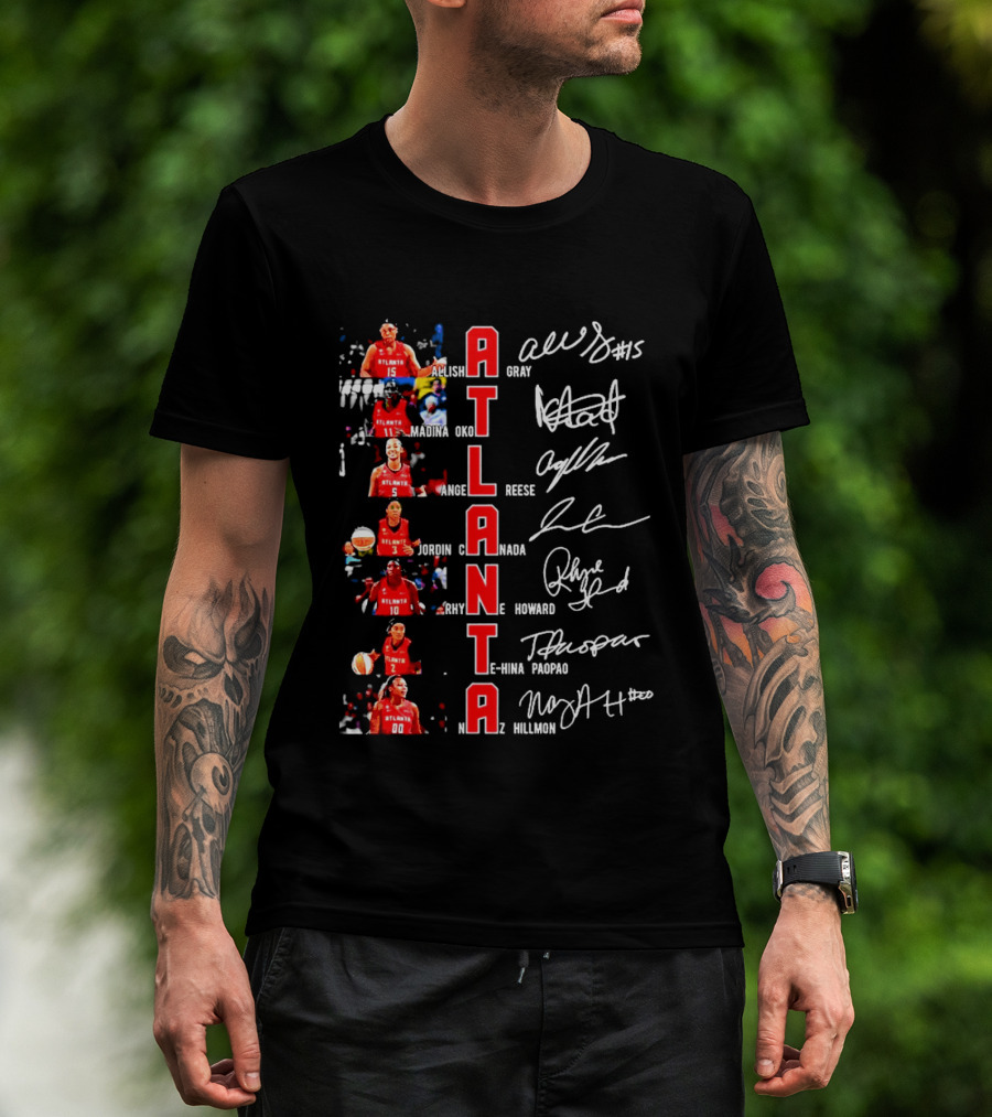 Atlanta Dream WNBA Players Autographs Vertical Basketball Atlanta T-Shirt