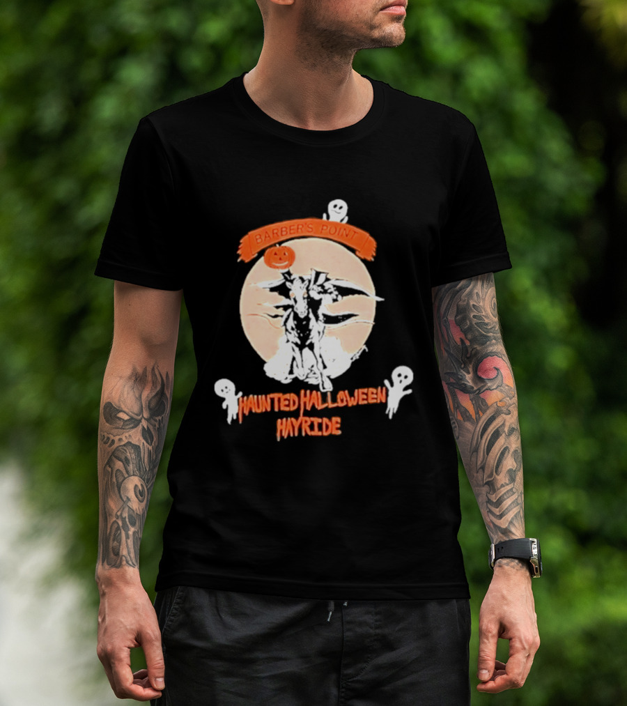 Barber's Point Haunted Halloween Hayride 2026 Pumpkin Ghosts T-Shirt