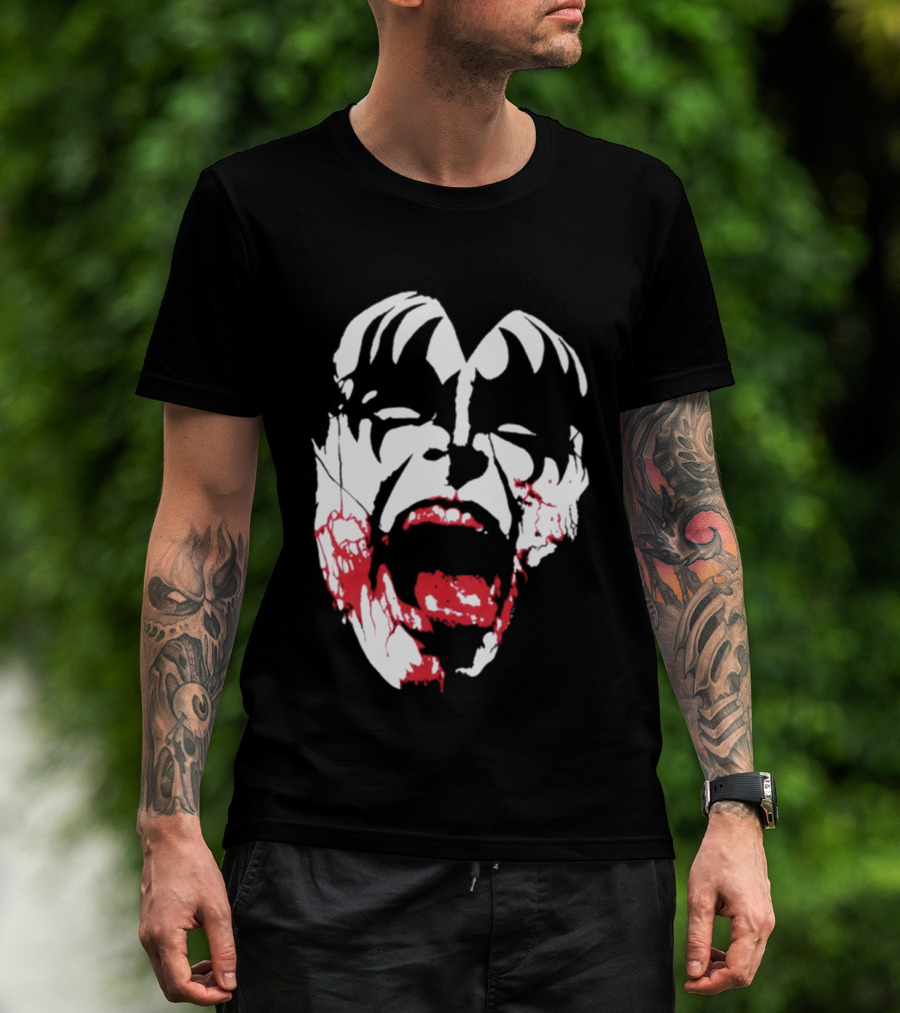 Kiss Halloween 2026 Bloody Demon Face T-Shirt