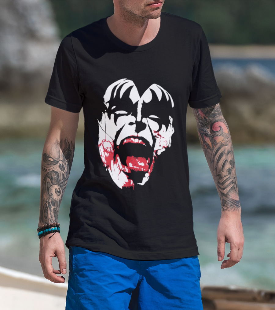Kiss Halloween 2026 Bloody Demon Face T-Shirt