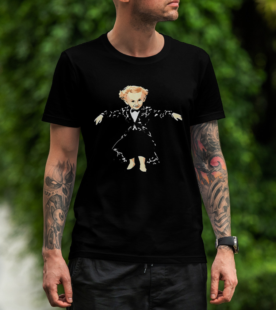 Little Gentleman Boy In Tuxedo Dancing Charming Pose T-Shirt