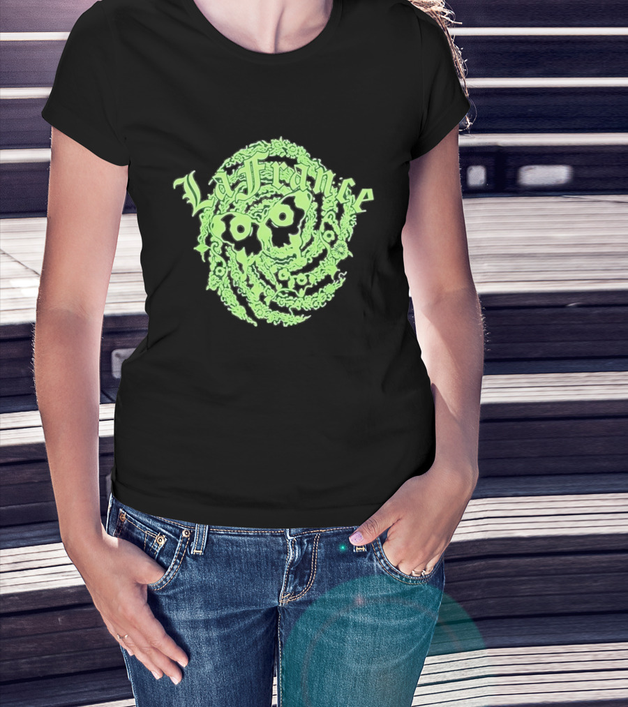 La France Green Skull Floral T-Shirt