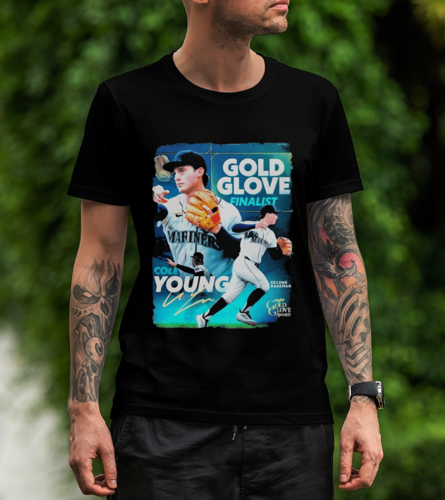 Cole Young Mariners Second Baseman Gold Glove Finalist T-Shirt