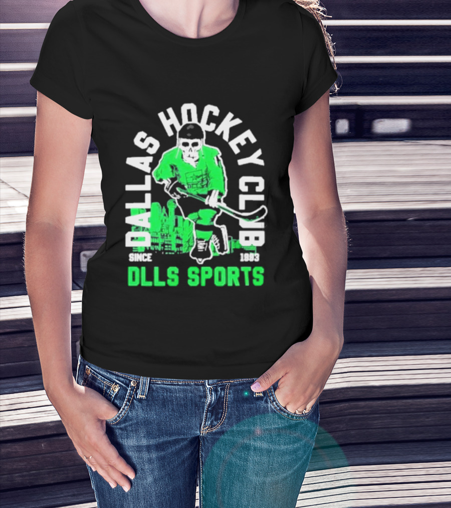 Dallas Hockey Club Since 1993 Dlls Sports Green Hockey Player T-Shirt