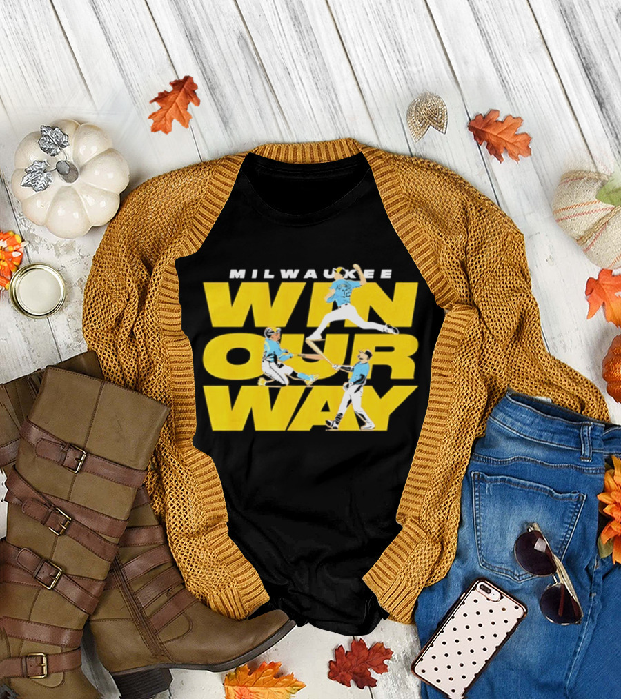Milwaukee Win Our Way Baseball Stack T-Shirt