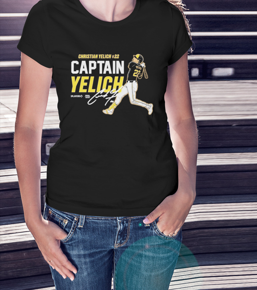 Milwaukee Brewers Christian Yelich 22 Captain Yelich Signature T-Shirt