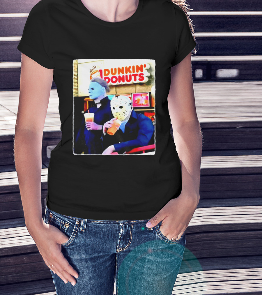 Dunkin Donuts Halloween 2026 Michael Myers Jason Voorhees Meme T-Shirt