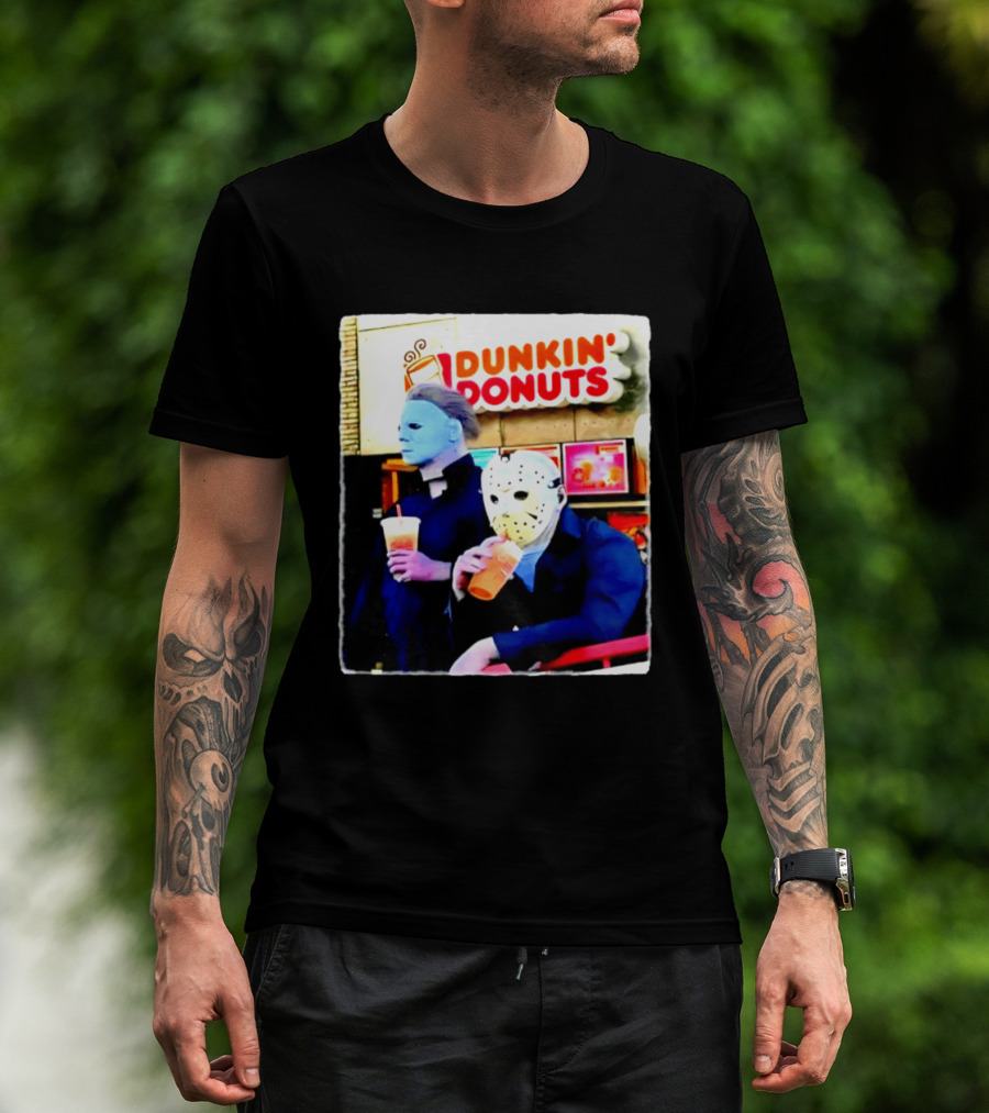 Dunkin Donuts Halloween 2026 Michael Myers Jason Voorhees Meme T-Shirt