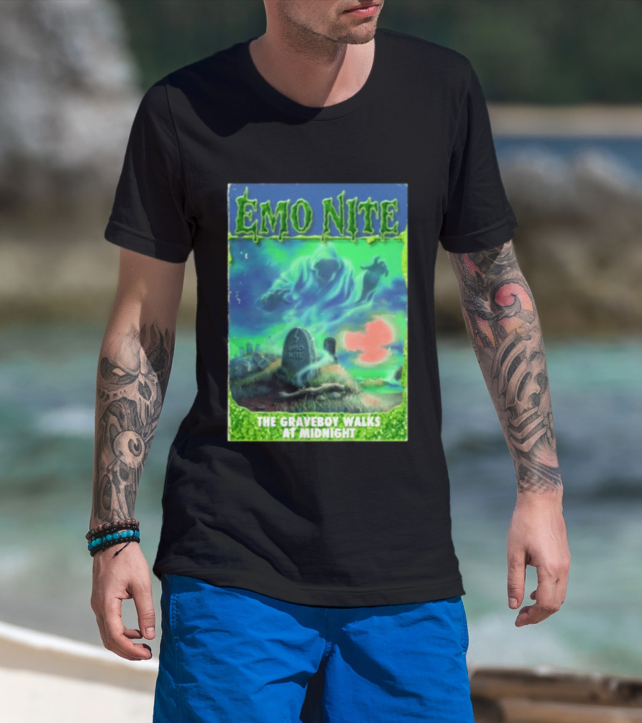Emo Nite The Graveboy Walks At Midnight Goosebumps T-Shirt