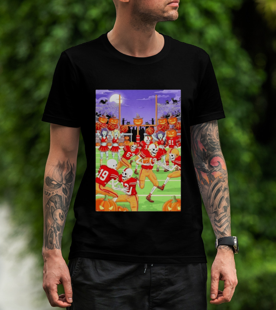 San Francisco 49ers Skeleton Zombie Halloween Football 2026 T-Shirt