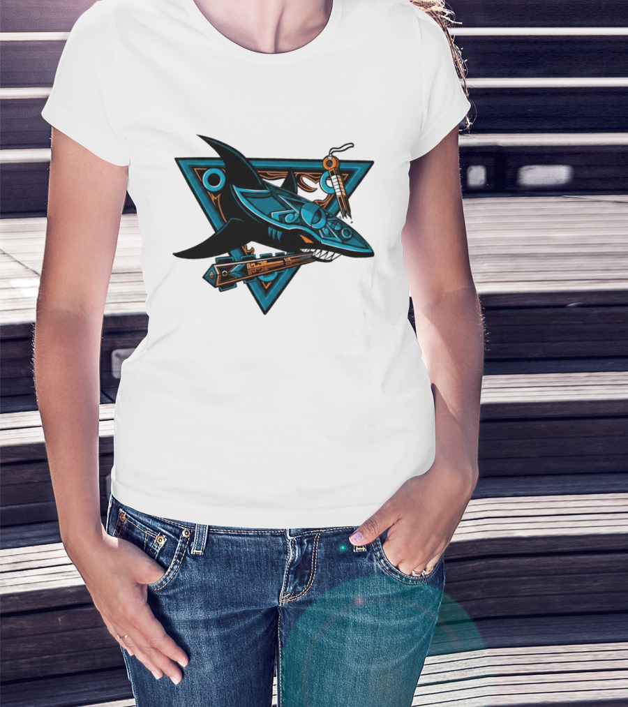 2026 San Jose Sharks Los Tiburones Geometric Tribal T-Shirt
