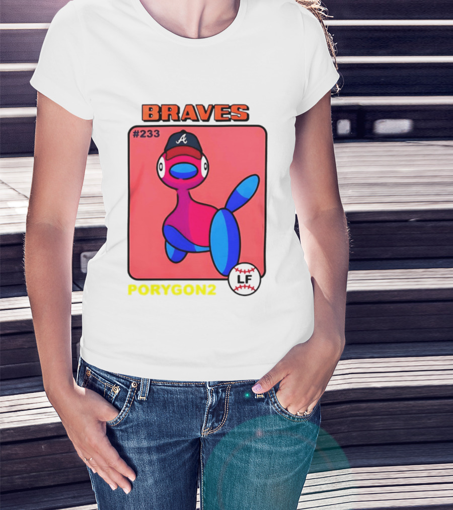 BRAVES Porygon2 Pokemon Crossover #233 LF Baseball Cap T-Shirt