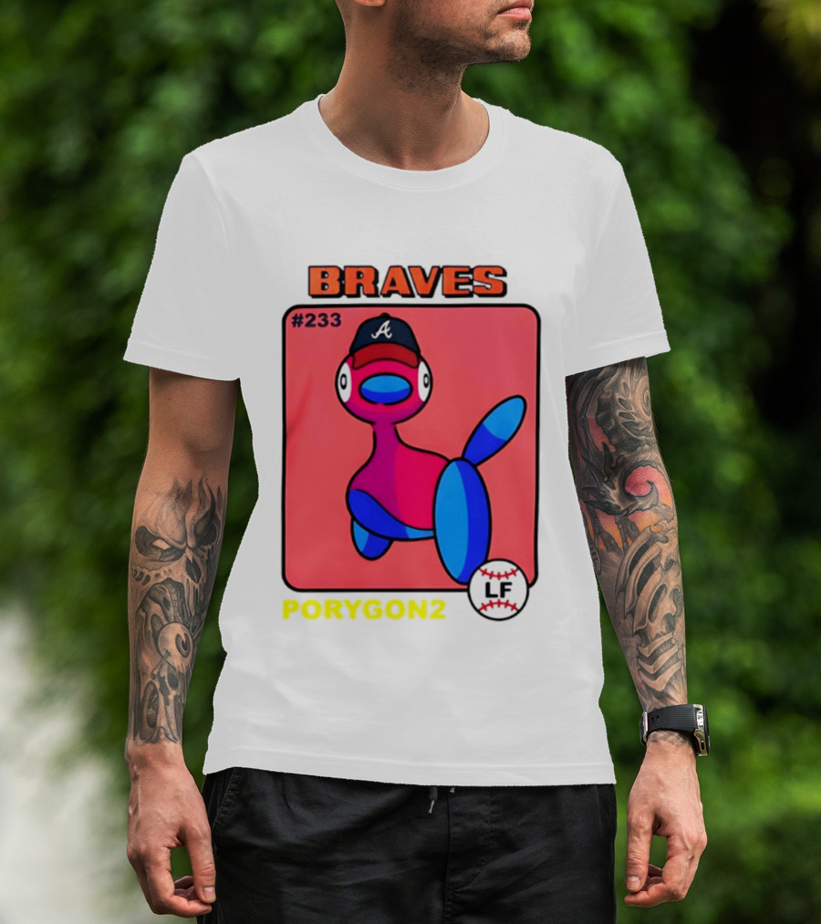 BRAVES Porygon2 Pokemon Crossover #233 LF Baseball Cap T-Shirt
