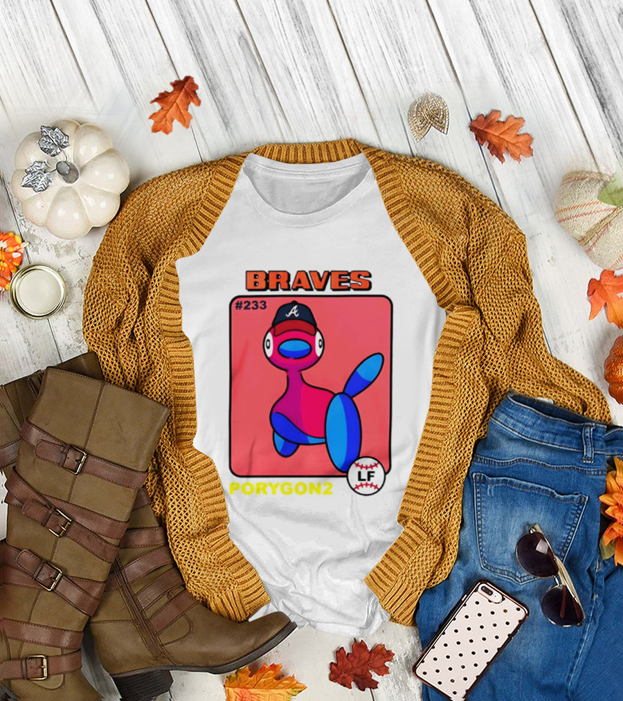BRAVES Porygon2 Pokemon Crossover #233 LF Baseball Cap T-Shirt