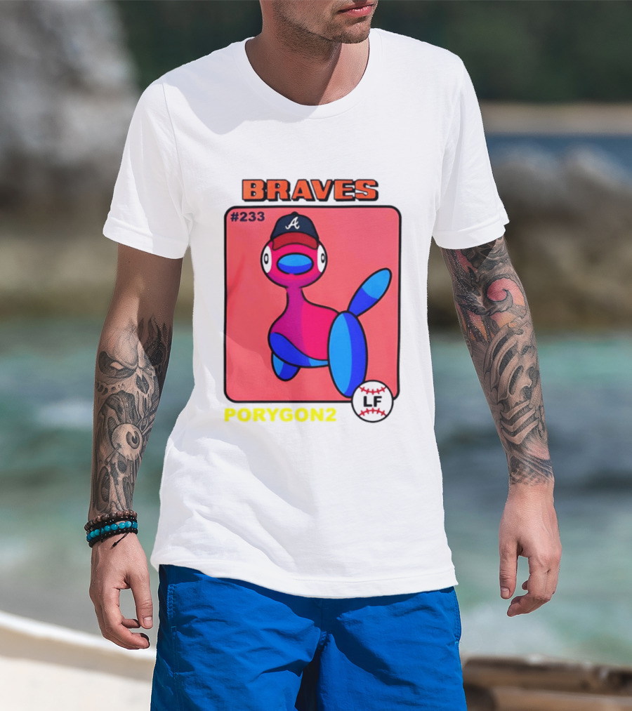 BRAVES Porygon2 Pokemon Crossover #233 LF Baseball Cap T-Shirt