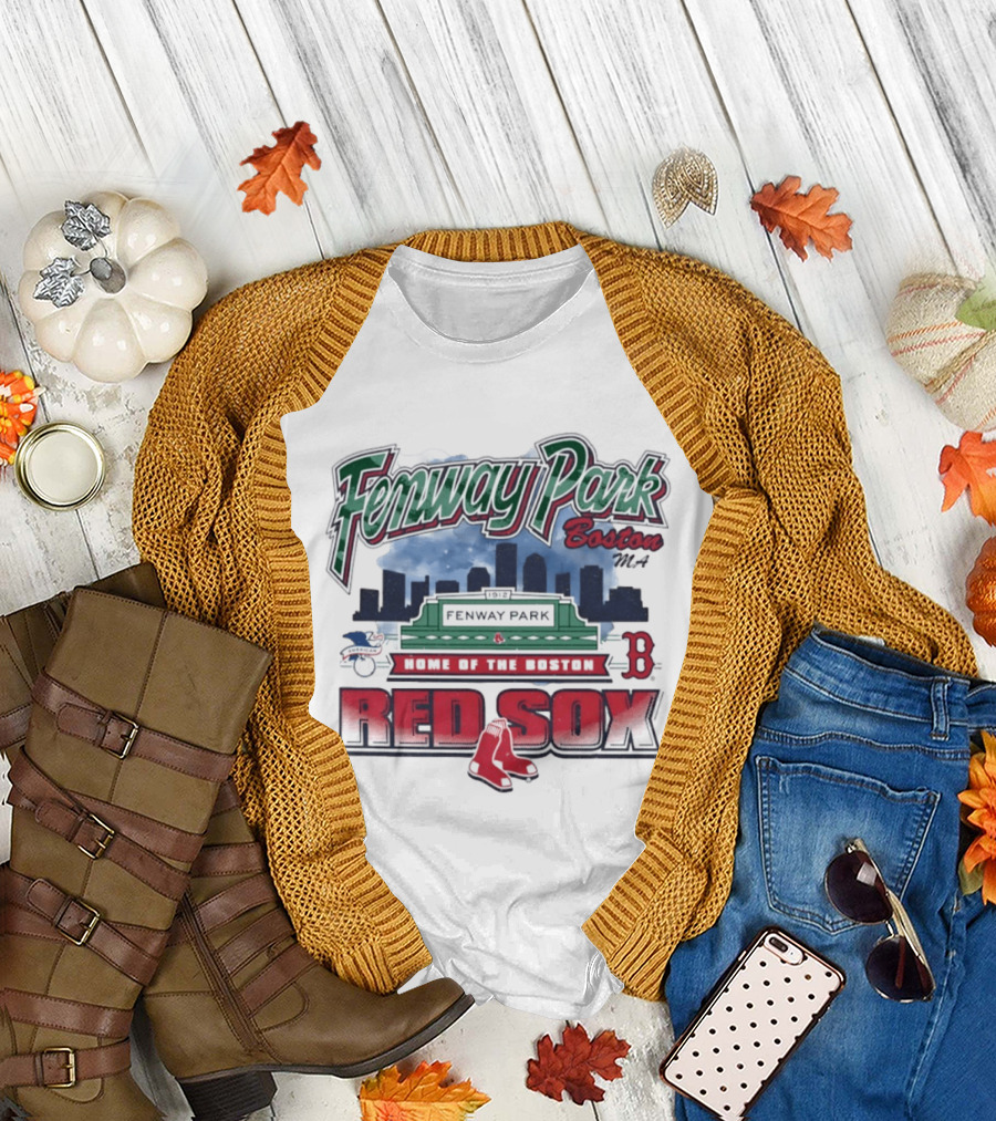 Fenway Park Boston 1912 Home Of The Boston Red Sox MLB Skyline T-Shirt