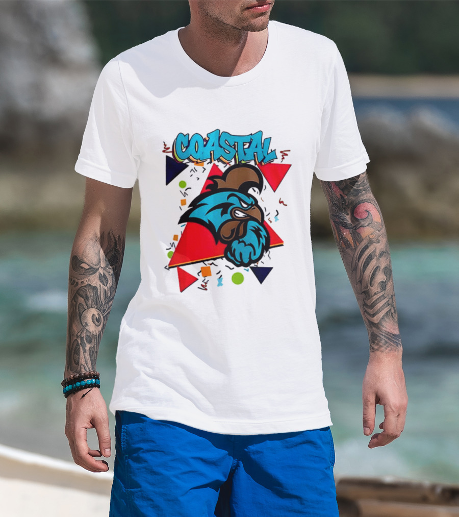 Coastal Carolina Chanticleers 90s NCAA Football 2026 Two Sided T-Shirt