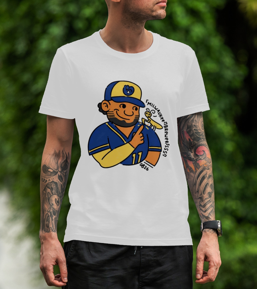 Jackson Chourio 11 Milwaukee Brewers Mantis Caricature 2026 T-Shirt