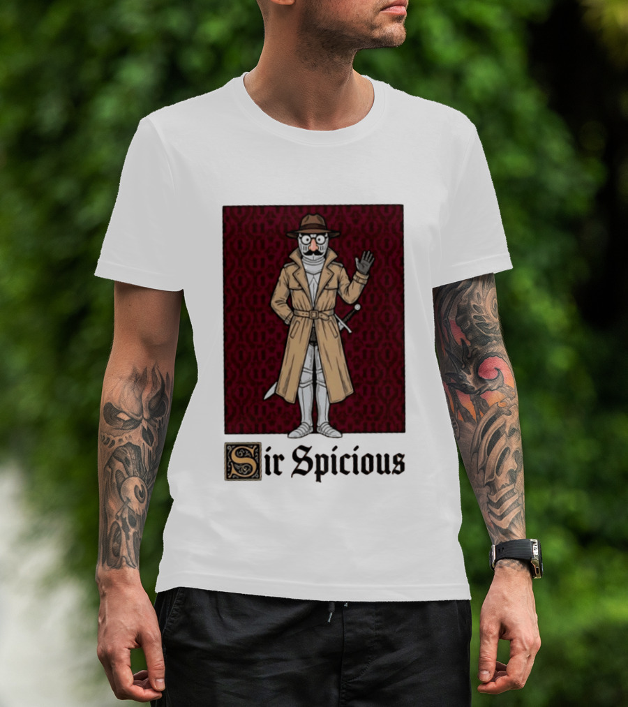 Sir Spicious Trench Coat Knight In Disguise T-Shirt