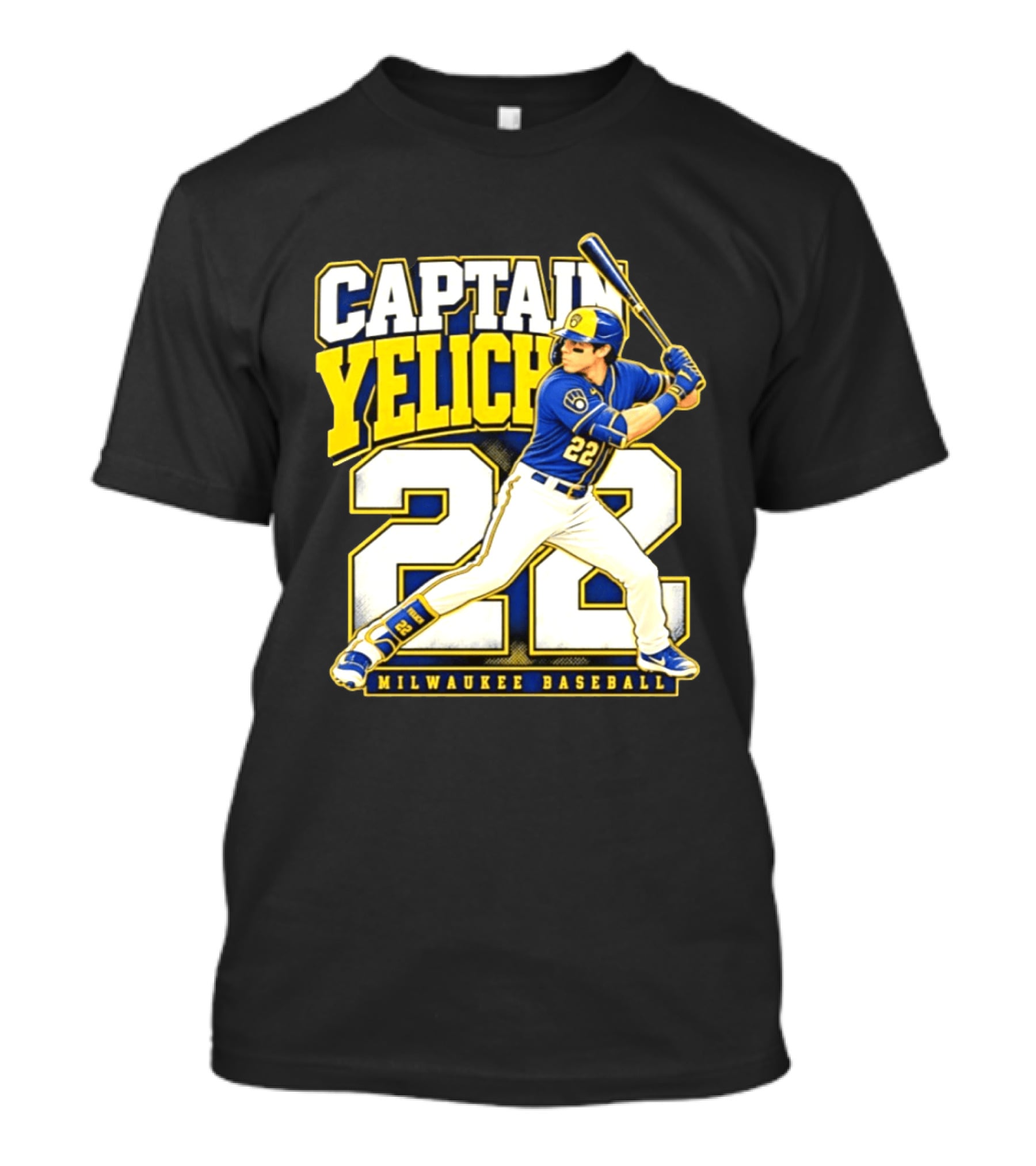 Captain Yelich 22 Milwaukee Baseball T-Shirt