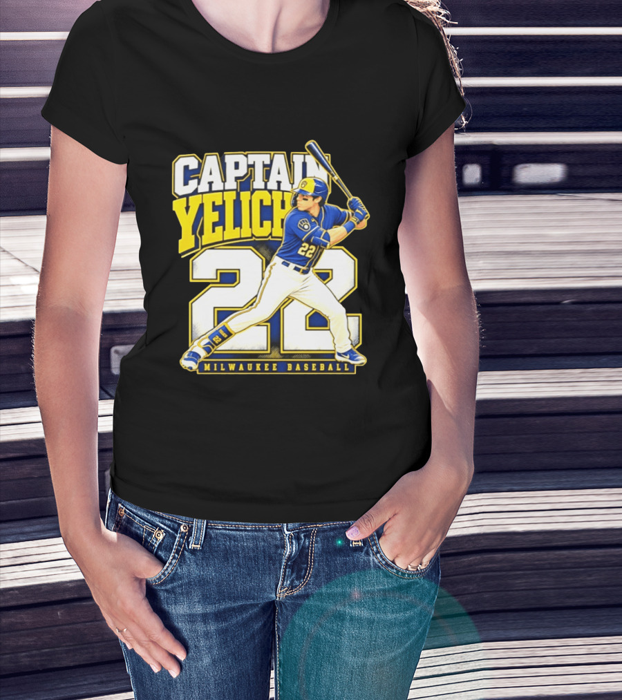 Captain Yelich 22 Milwaukee Baseball T-Shirt
