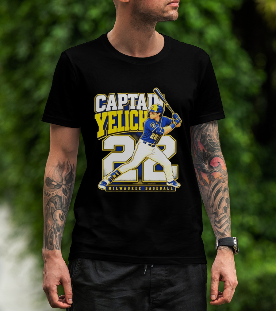 Captain Yelich 22 Milwaukee Baseball T-Shirt