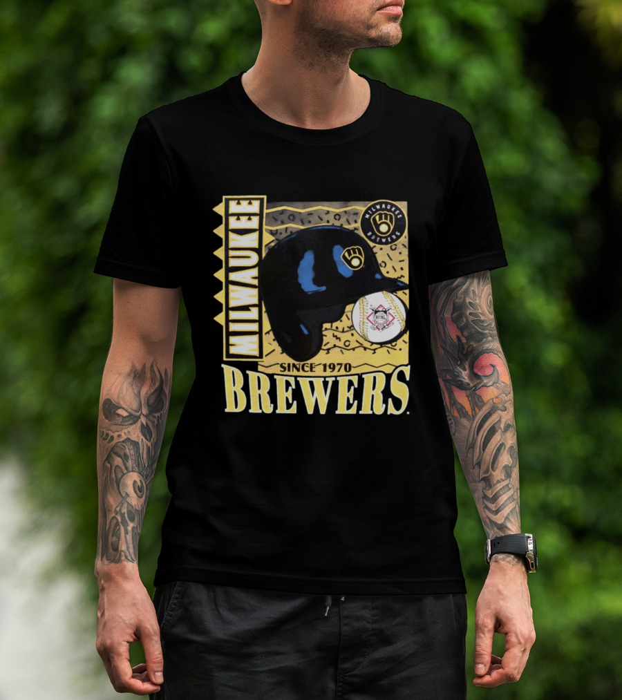 Milwaukee Brewers Baseball Helmet Since 1970 T-Shirt