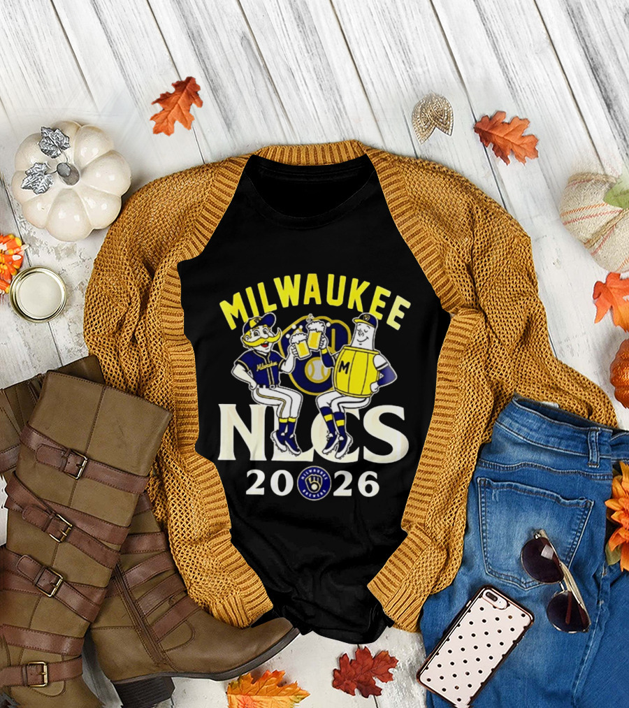 Milwaukee Brewers NLCS 2026 Beer Celebration With Glove T-Shirt