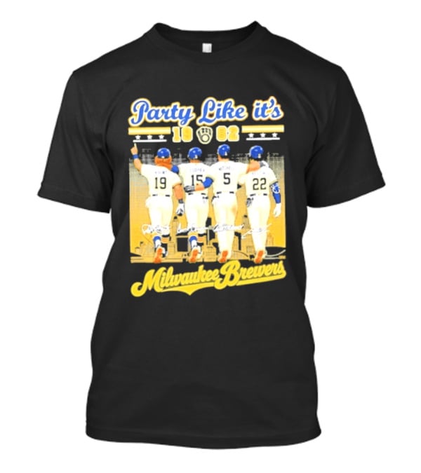 Party Like It's 1982 Milwaukee Brewers City Skyline Signatures T-Shirt