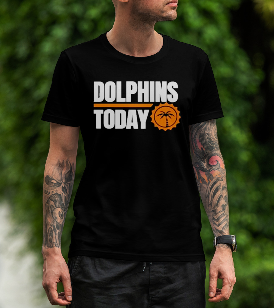 Dolphins Today Chat Sports Football Palm Tree T-Shirt