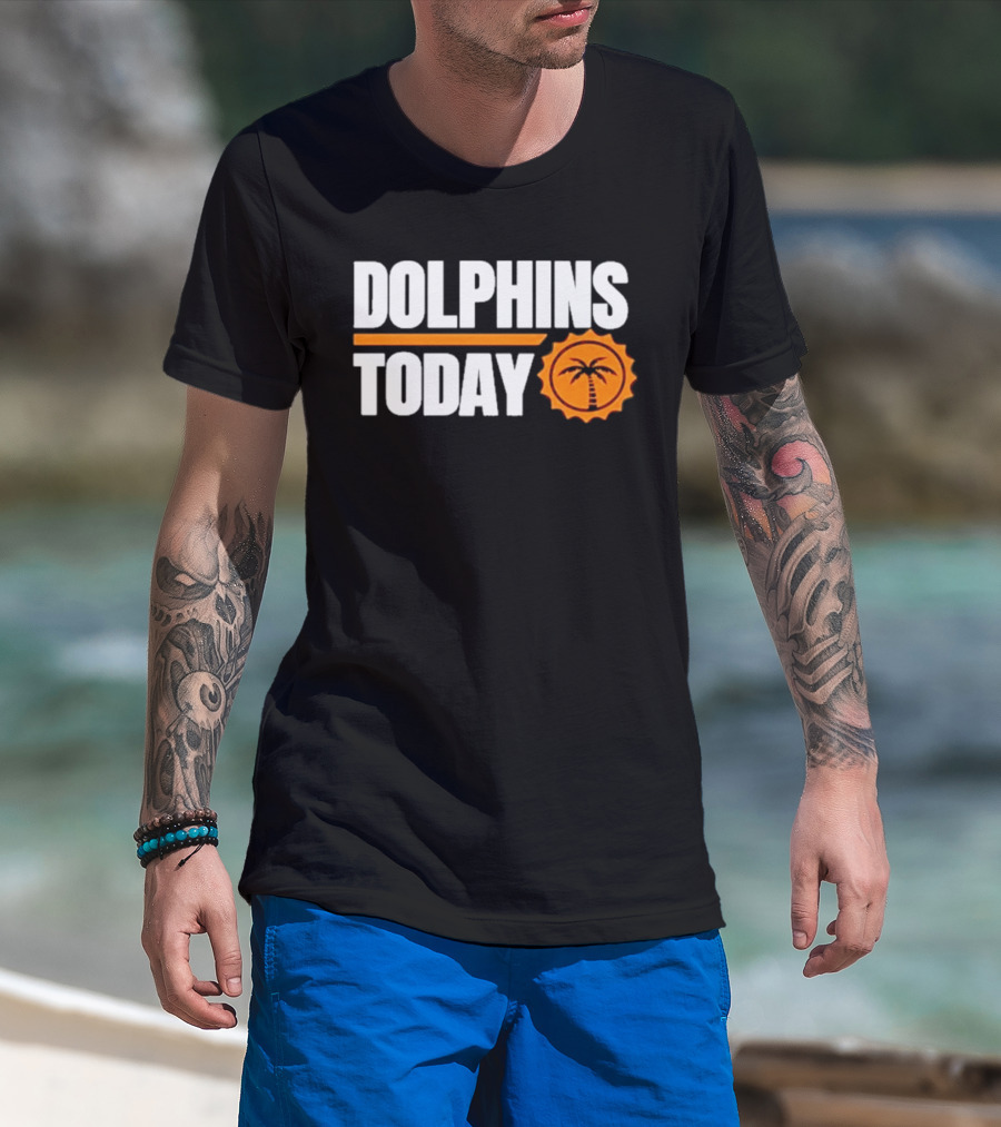 Dolphins Today Chat Sports Football Palm Tree T-Shirt
