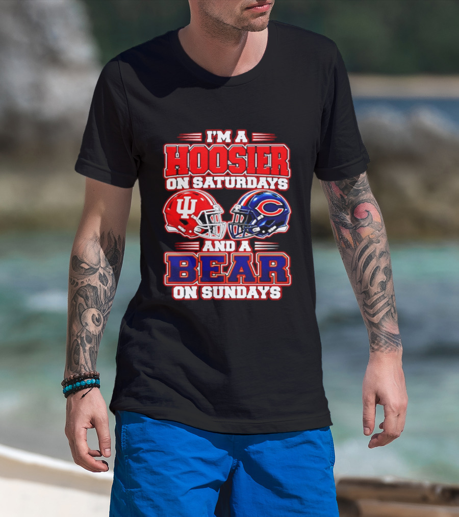 Indiana Hoosiers Saturdays Chicago Bears Sundays Fan 2026 T-Shirt