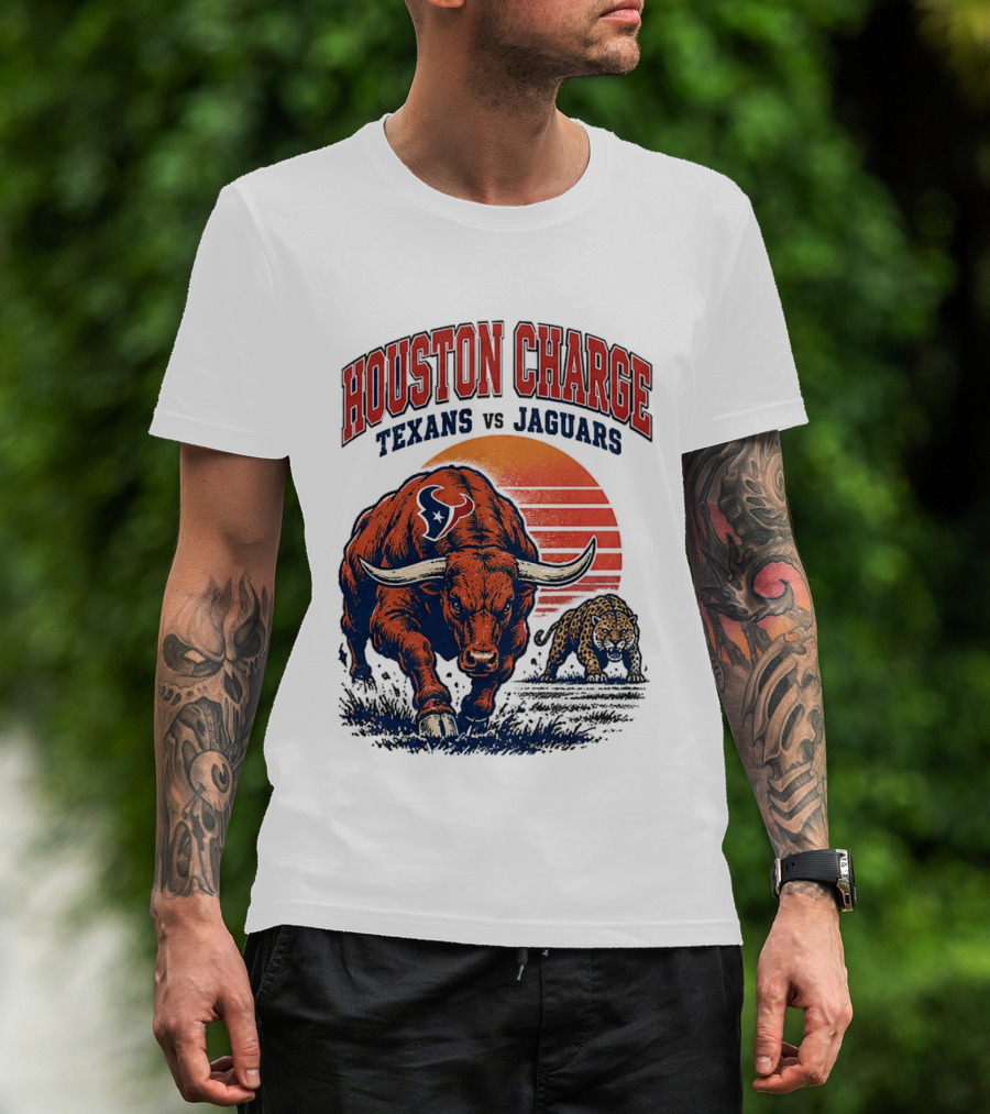 Houston Charge 2026 Texans Vs Jaguars Sunset Showdown T-Shirt