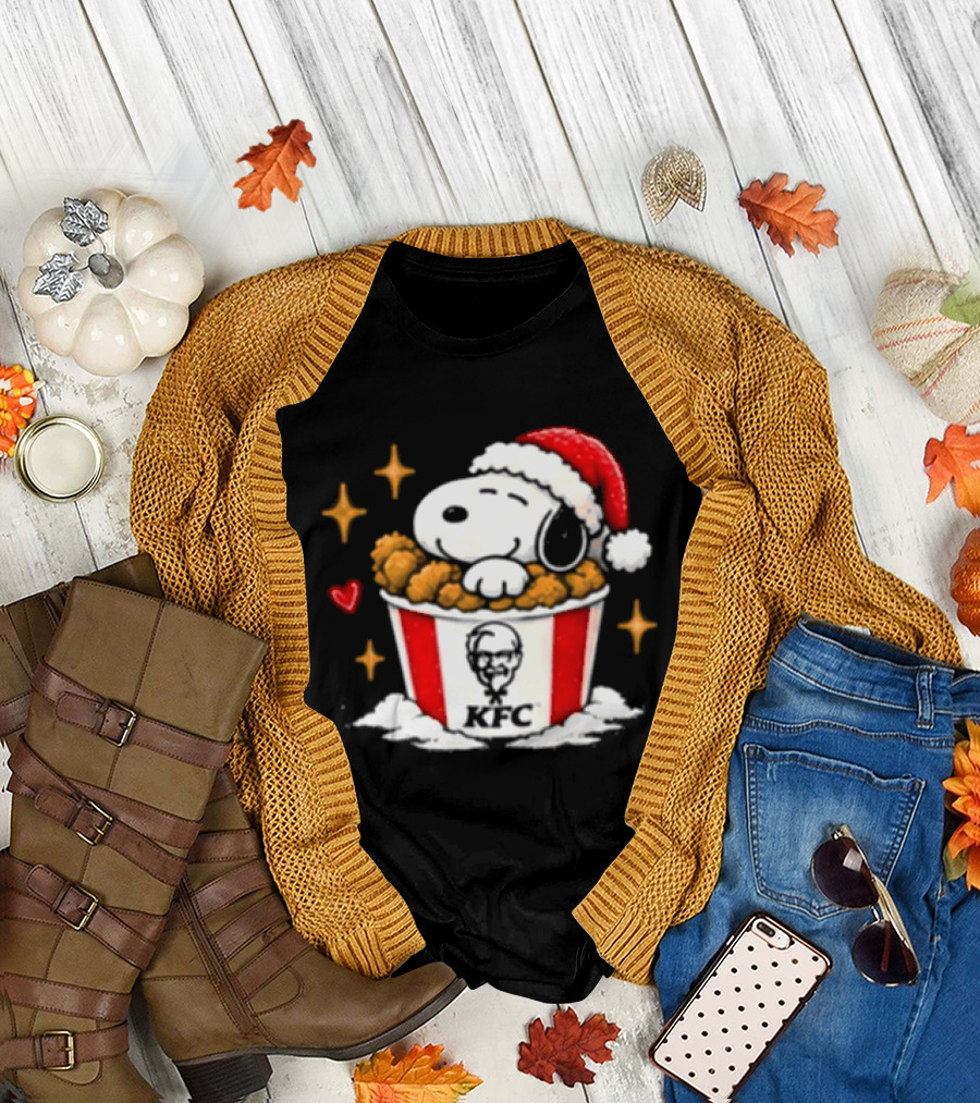 KFC Snoopy Christmas Chicken Bucket Holiday Special For Chicken Lovers T-Shirt