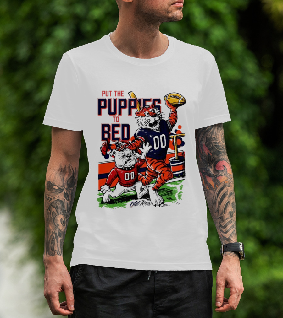 Auburn Tigers Put The Puppies To Bed Georgia Bulldogs Football Victory 2026 T-Shirt
