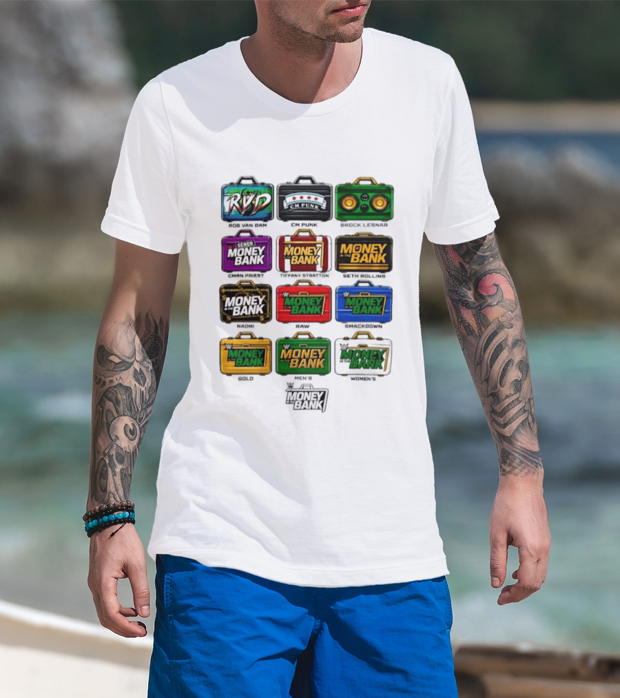 Money In The Bank Nostalgia RVD CM Punk Briefcases Collection T-Shirt