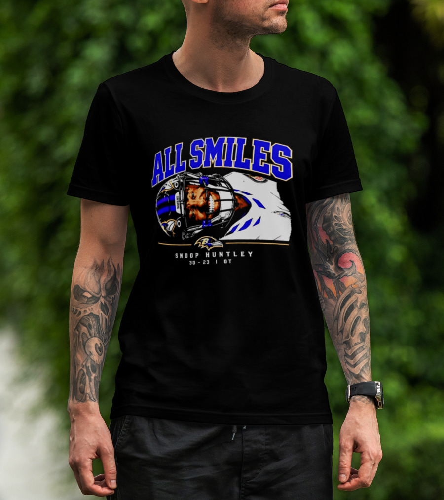 All Smiles Snoop Huntley 10 23 21 OT Baltimore Ravens T-Shirt