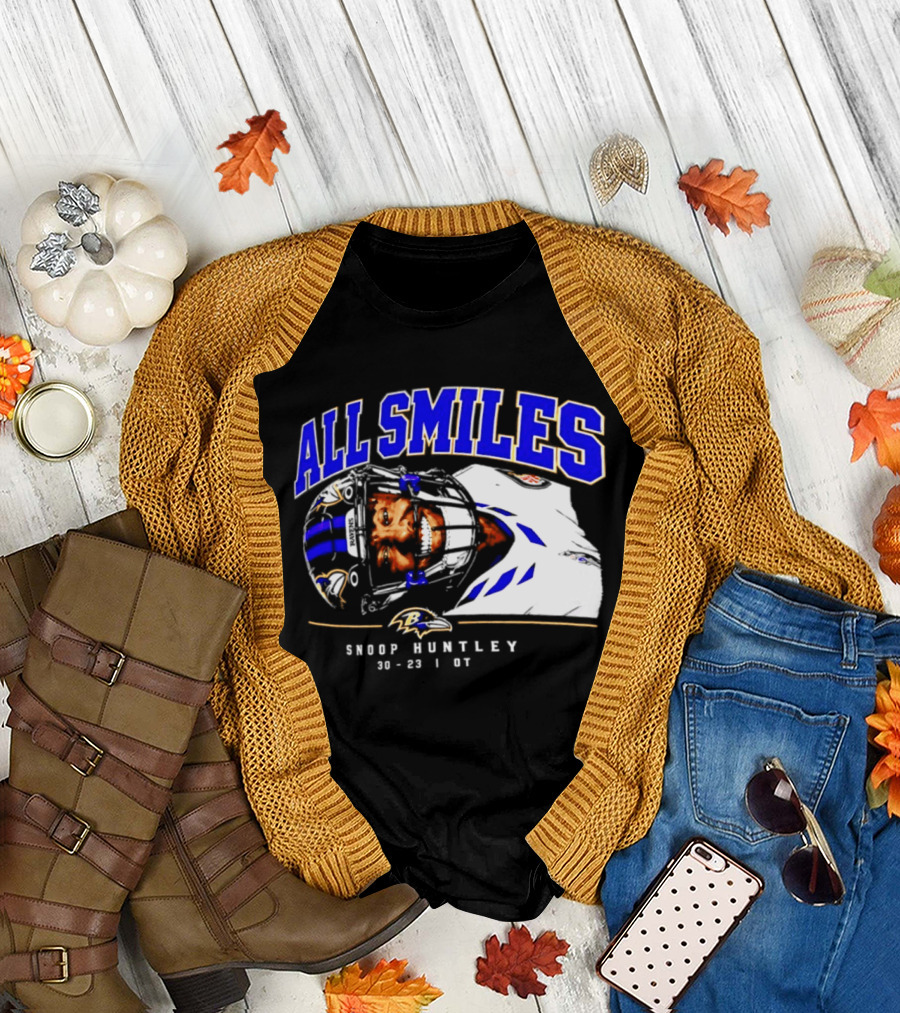 All Smiles Snoop Huntley 10 23 21 OT Baltimore Ravens T-Shirt