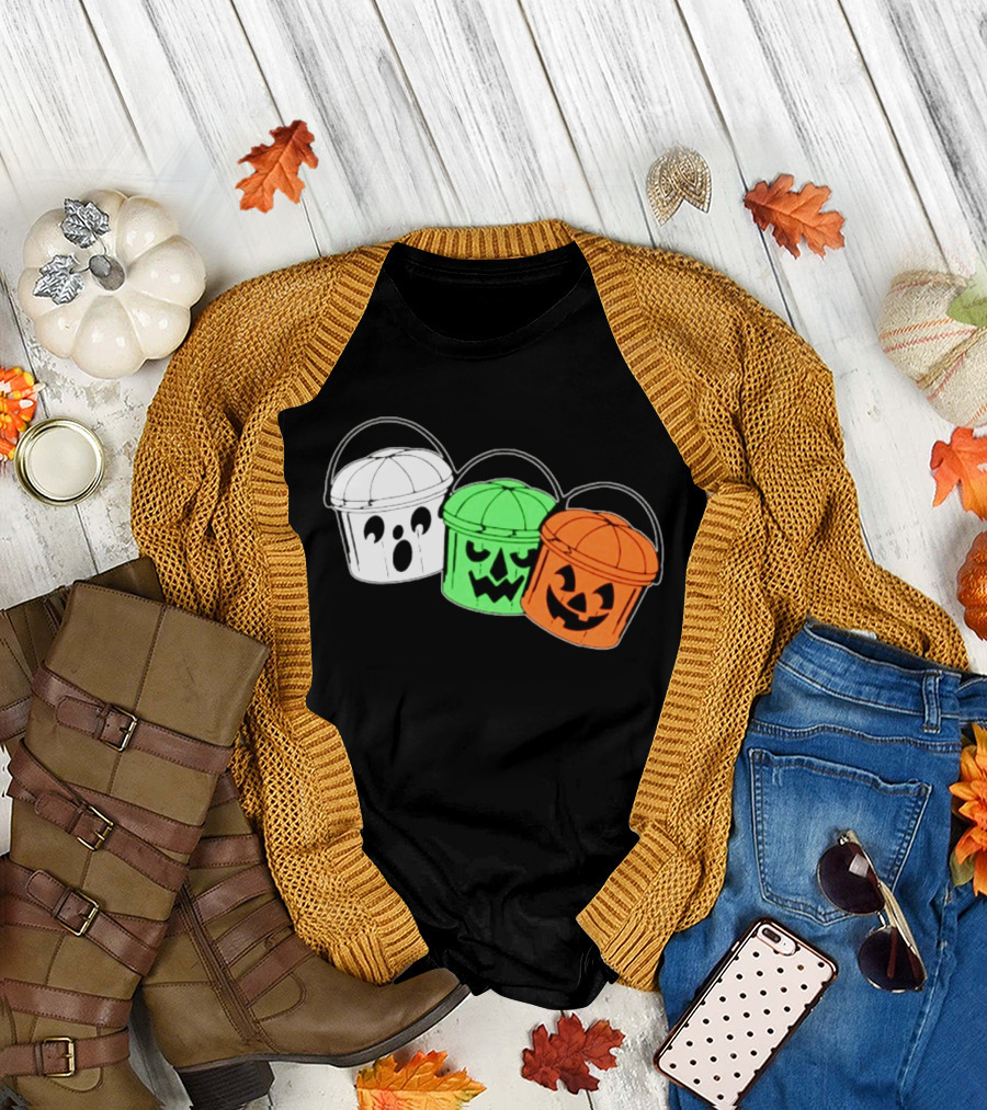 Ghost Pumpkin Candy Buckets Halloween 2026 T-Shirt
