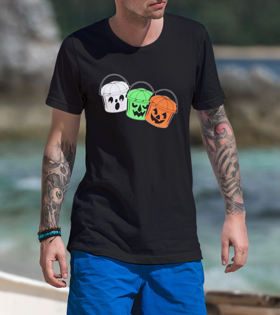 Ghost Pumpkin Candy Buckets Halloween 2026 T-Shirt