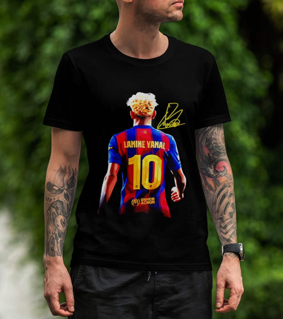 Lamine Yamal No 10 UNHCR ACNUR FC Barcelona T-Shirt