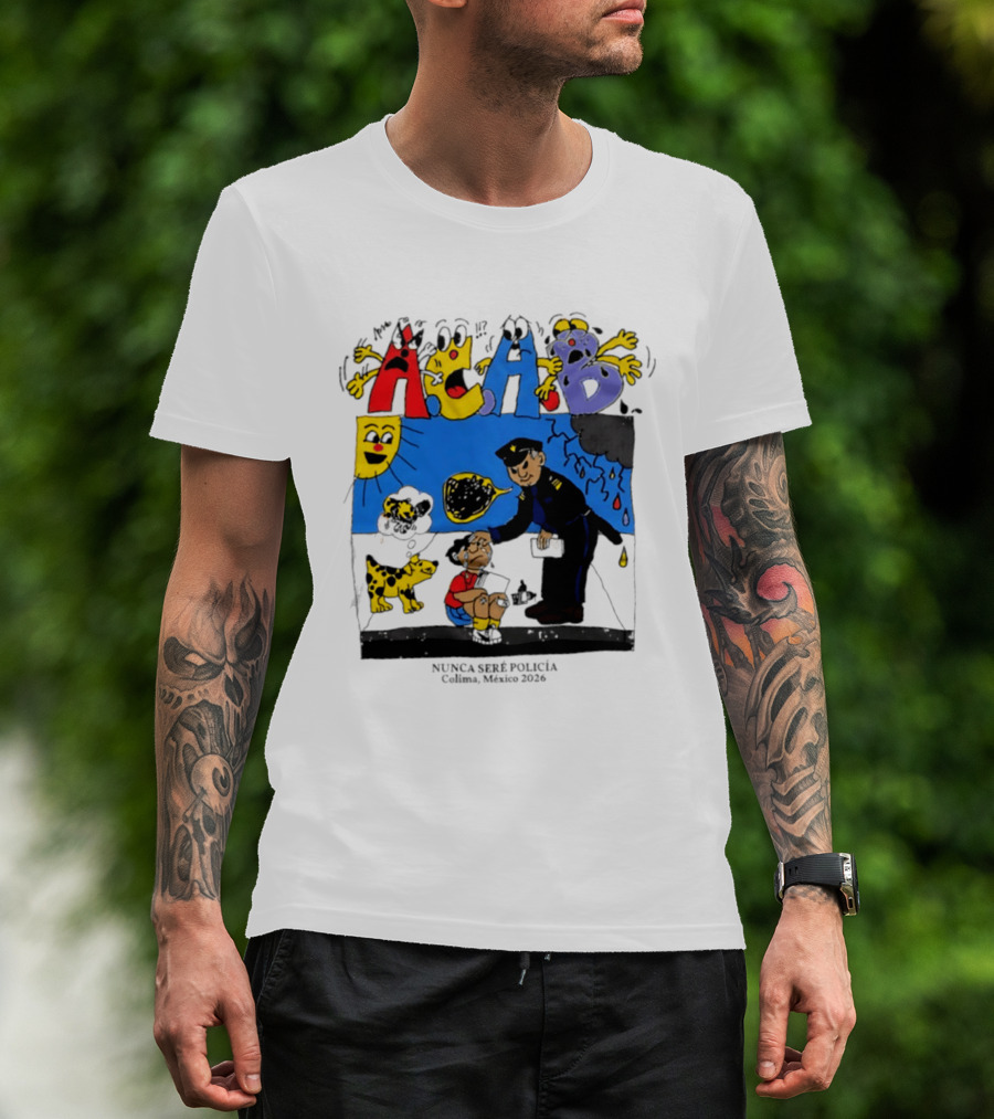 ACAB Nunca Seré Policía Colima México 2026 Sun Dog Police Officer And Storm Cloud Scene T-Shirt