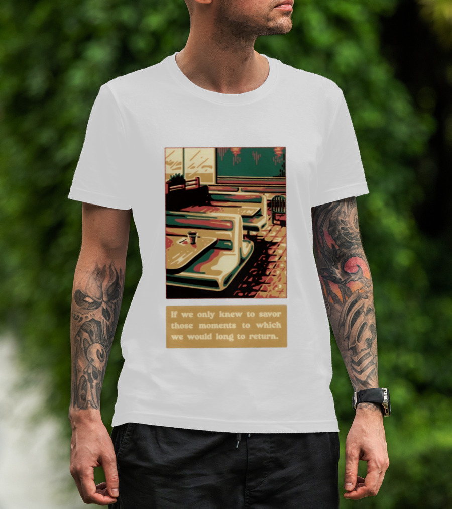Savor Those Moments We Long To Return Retro Diner Booth Scene T-Shirt