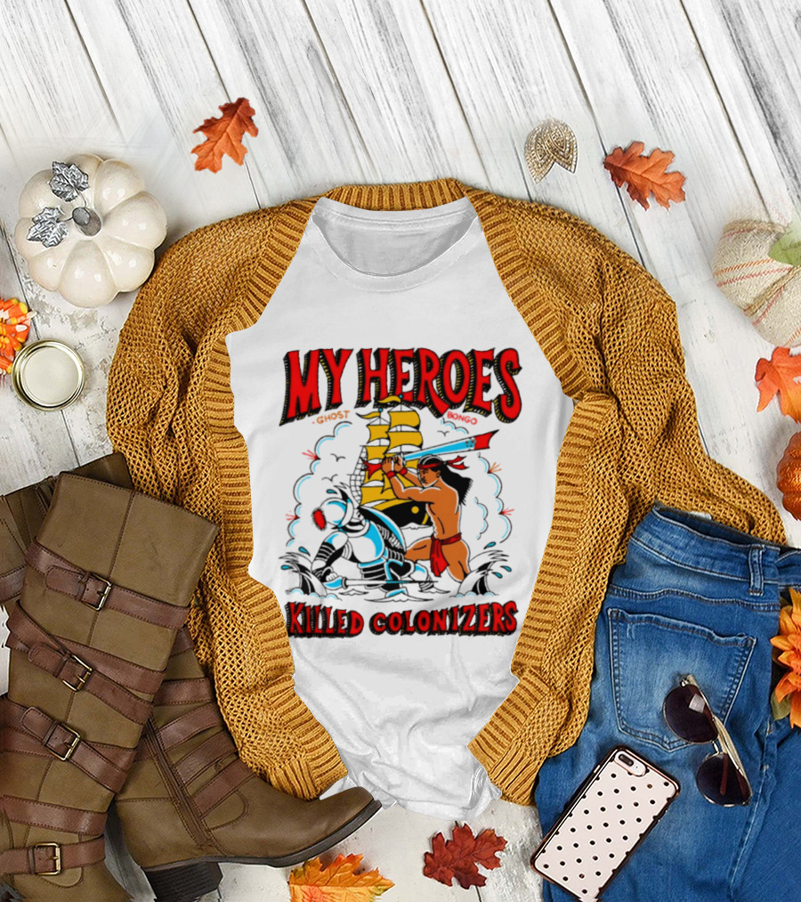 My Heroes Killed Colonizers Ship Sword Battle T-Shirt
