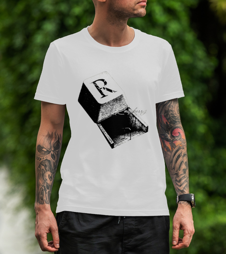 R Raspberry Minimalist Keyboard Key Block T-Shirt