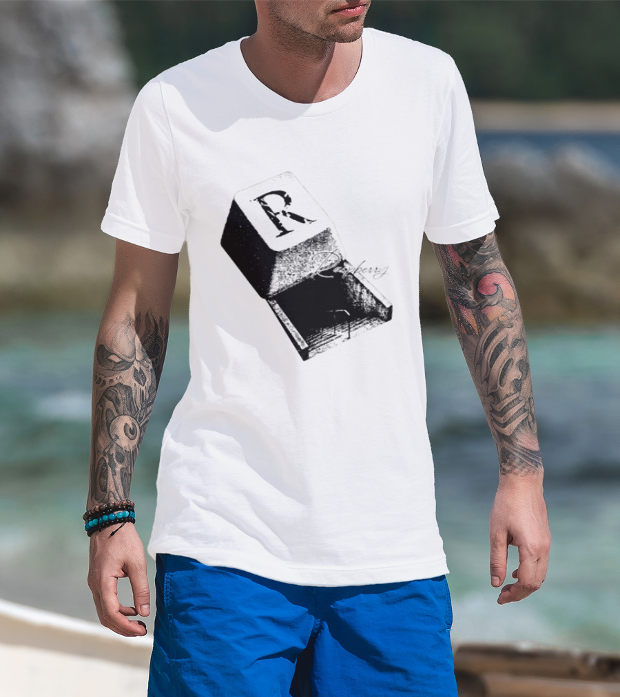 R Raspberry Minimalist Keyboard Key Block T-Shirt